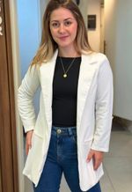 Blazer feminino 7/8 neocrepe Ajh Hwang | Off White
