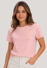 T-shirt com pedrarias Ailiyi | blush