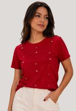 T-shirt com pedrarias Ailiyi | marsala