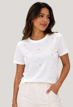 T-shirt com pedrarias Ailiyi | branco