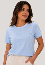 T-shirt com pedrarias Ailiyi | azul bebê