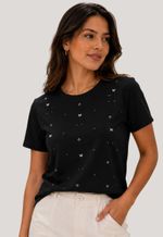 T-shirt com pedrarias Ailiyi | preto
