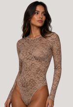 Body renda gola redonda Pretapink | cappuccino