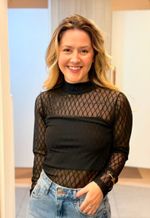 Blusa tule trabalhada Pretapink | preto