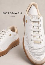 Tênis couro botsmash Bottero | marfim dourado