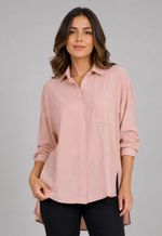 Camisa mullet com bolso frontal Anne | blush
