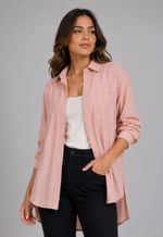 Camisa mullet com bolso frontal Anne | blush