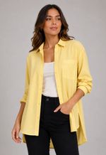 Camisa mullet com bolso frontal Anne | amarelo