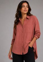 Camisa mullet com bolso frontal Anne | telha