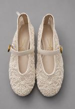 Sapatilha bordada em renda Vizzano | off white