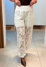 Calça jogger de renda Lummier | branco