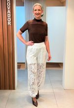 Calça jogger de renda Lummier | branco