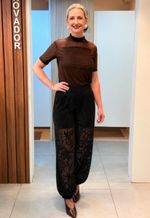 Calça jogger de renda Lummier | preto