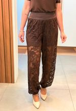 Calça jogger de renda Lummier | marrom