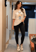 Calça legging peluciada com pé Mumu | preto