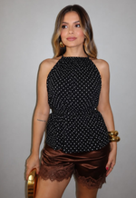 Blusa poá Aila Justa Moda | preto