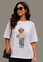 T-shirt urso Justa Moda | off white