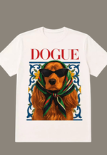 T-shirt over dogue cocker Justa Moda | off white