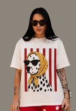 T-shirt over dalmata lenço poá Justa Moda | off white