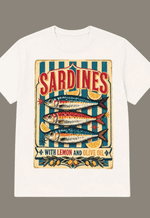 T-shirt sardines whit lemon Justa Moda | off white
