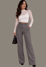Calça feminina pantalona SeJ | Cinza