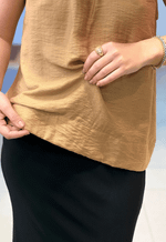 Blusa halter neck com detalhe franzido 120025 Style box | cappuccino