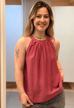 Blusa halter neck com detalhe franzido 120025 Style box | rosa