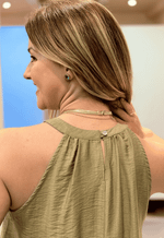 Blusa halter neck com detalhe franzido 120025 Style box | verde 