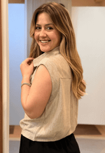 Camisa sem manga com bolsos frontais 210253 Facinelli | bege