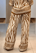 Calça pantalona zebra 290120 Facinelli | caramelo