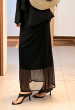 Saia Tule Reta Midi Divina | Preto