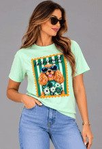  T-shirt dog fashionist San diego | verde água 