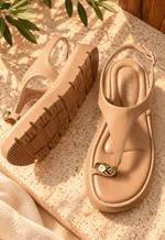 Sandália papete Comfortflex | damasco