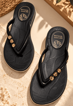 Chinelo shine pin Ipanema | preto e manteiga