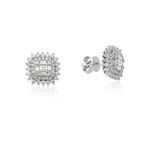 Brinco Diamante Quadrado Ouro Branco
