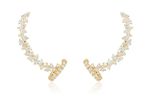 Ear Cuff Diamantes Ouro Amarelo 