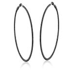 Brinco Argola Fina Diamante Negro