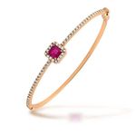 Bracelete Rubi Diamante Ouro Rosê 
