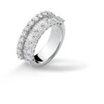 Meia Aliança Diamante Baguete Ouro Branco