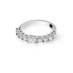 Meia Aliança Diamante Ouro Branco