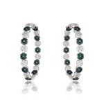 Brinco Argola Granada Verde Diamante Ouro Branco
