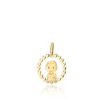 Pingente Menino 20MM com Diamante em Ouro Amarelo.
