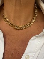 Colar Elos Chapado Ouro Amarelo.