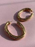 Brinco Argola Oval 48MM Ouro Amarelo 