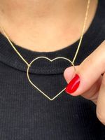 Colar Coração 30MM Ouro Amarelo
