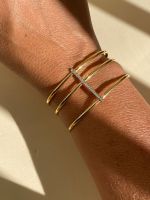 Bracelete 3 Fios com Diamantes Ouro Amarelo
