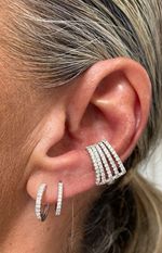 Piercing 5 Fileiras de Diamantes Ouro Branco