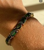 Pulseira Turmalina Verde Ouro Amarelo