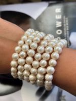 Pulseira de Pérolas com fio de silicone