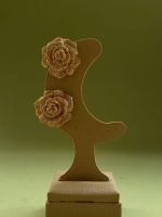Brinco Flor Pavê de Diamantes em Ouro Amarelo 